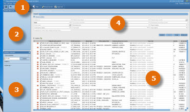 Σελίδα αναζήτησης με αριθμημένες επεξηγήσεις