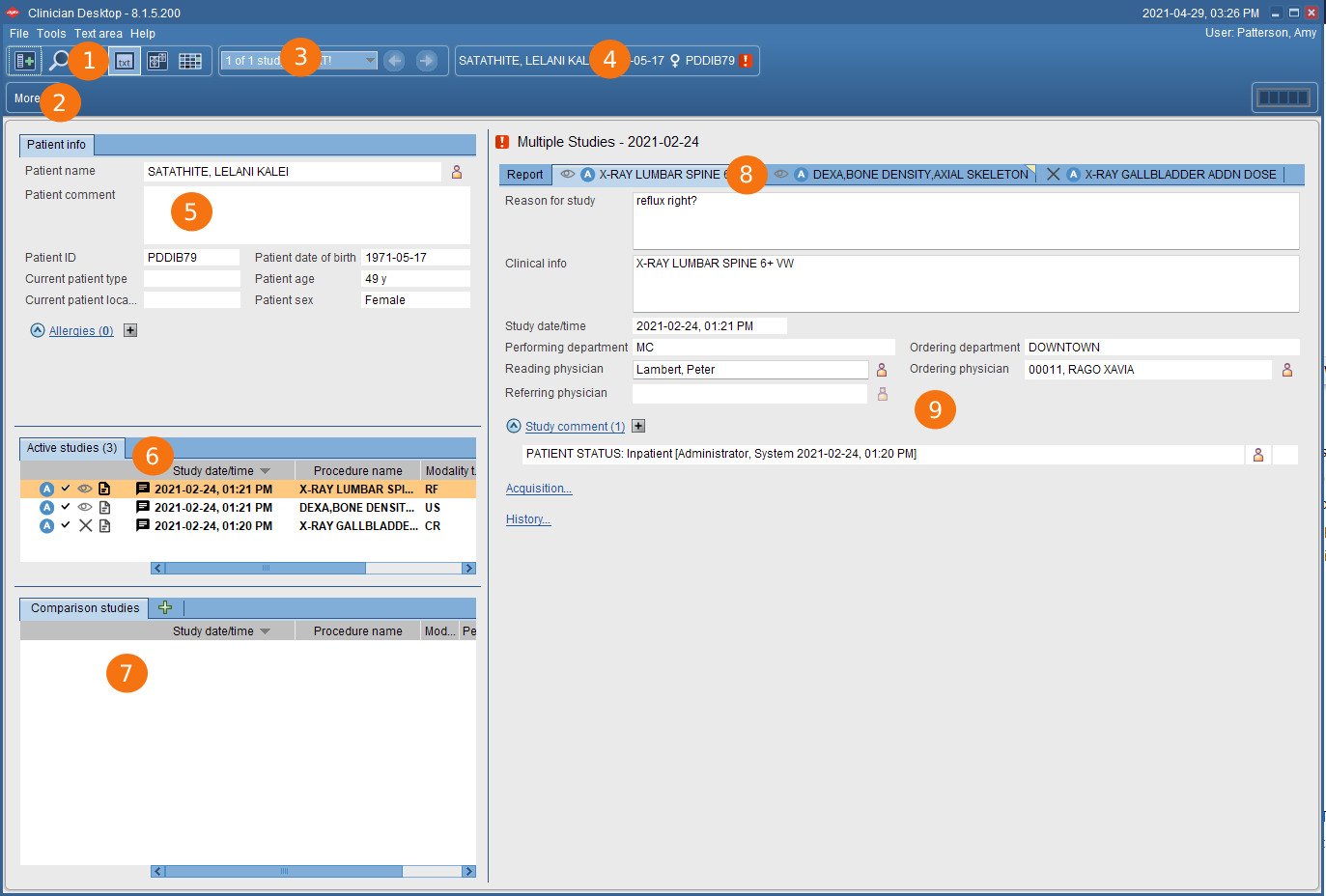 Περιοχή κειμένου με αριθμημένες επεξηγήσεις