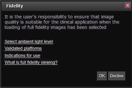 Παράθυρο διαλόγου προειδοποίησης πιστότητας